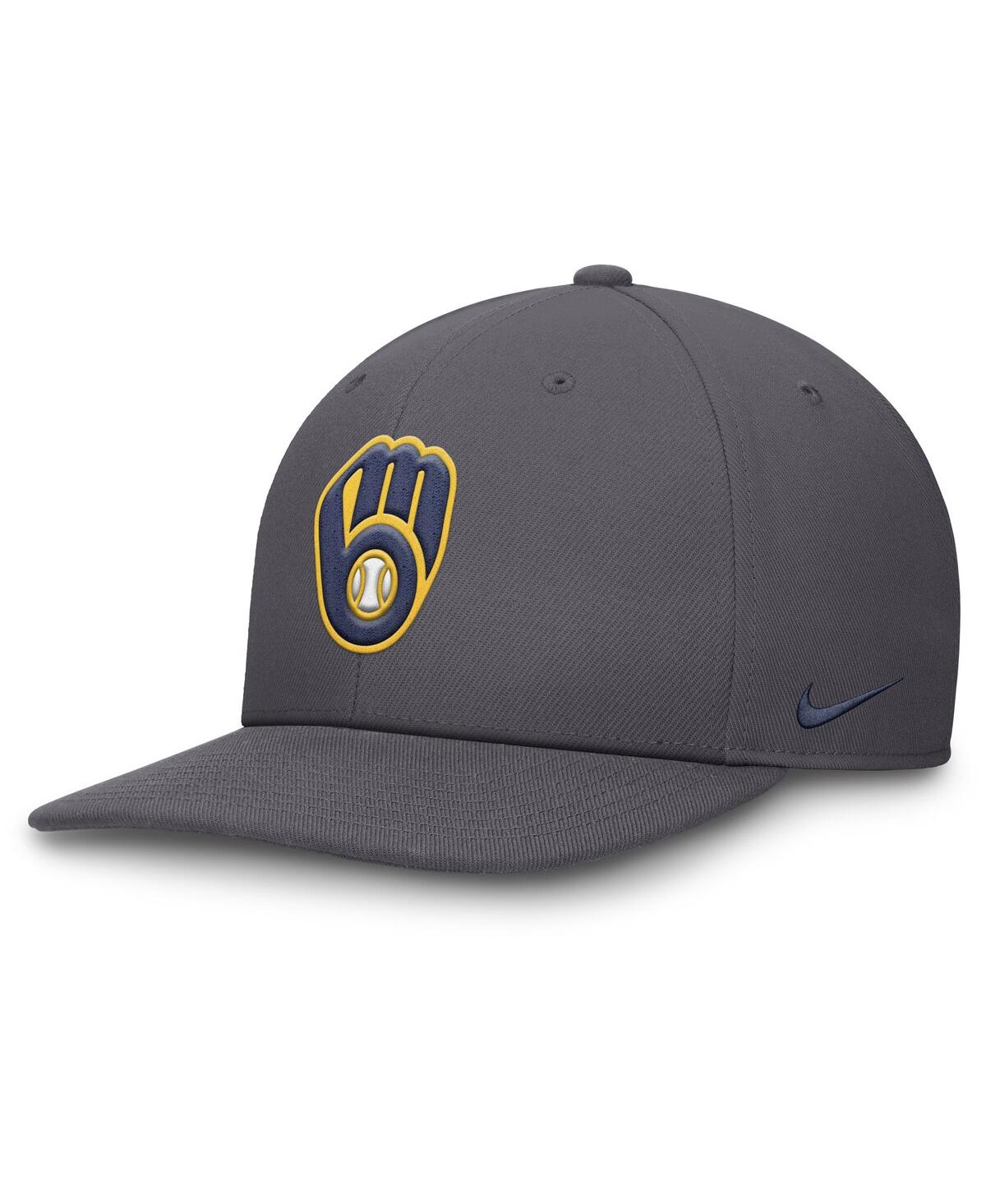 Nike Men's Gray Milwaukee Brewers Pro Performance Snapback Hat - Gray
