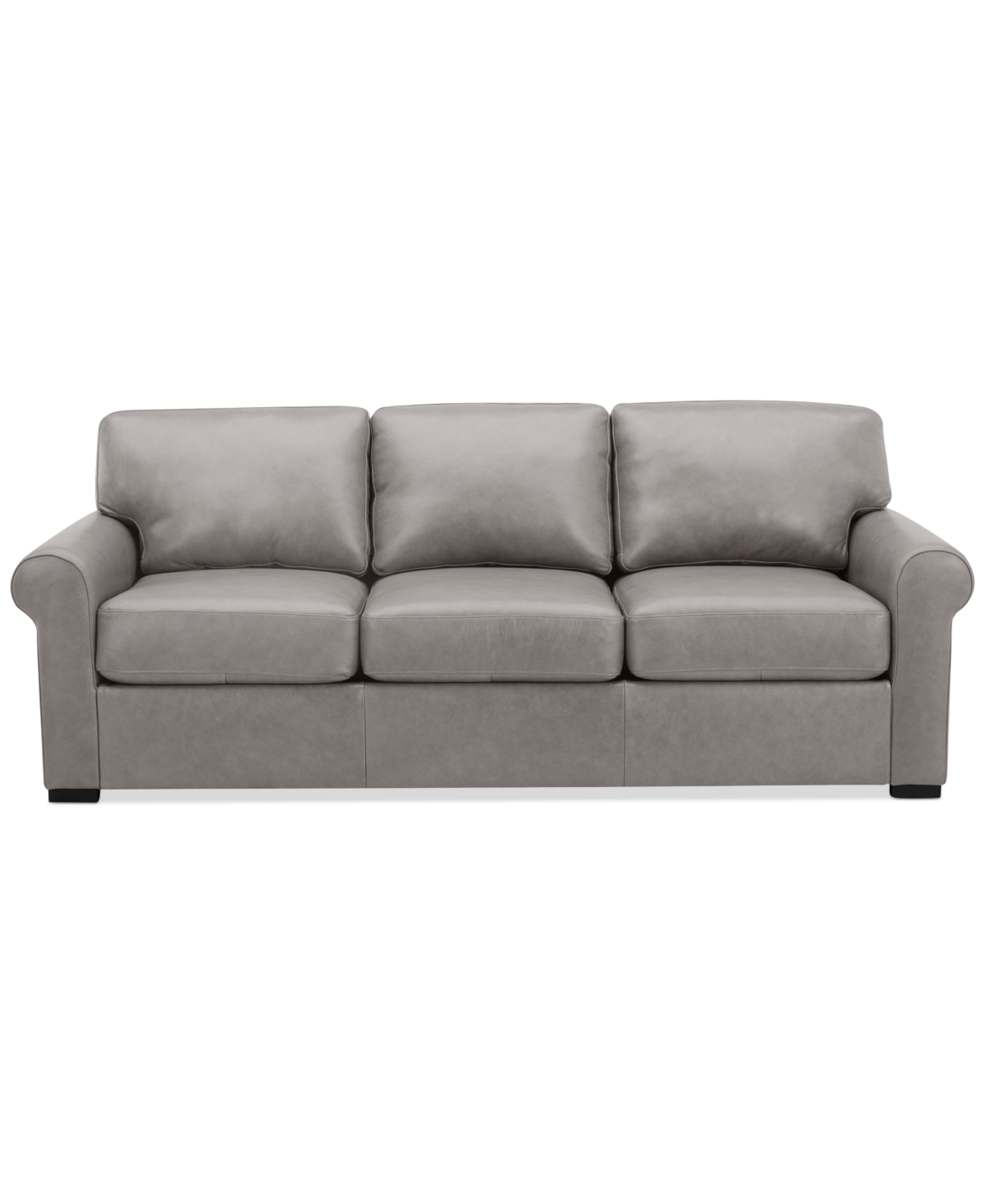 Macy's Radley 86" Leather Roll Arm Sofa, Exclusively At  In Ash