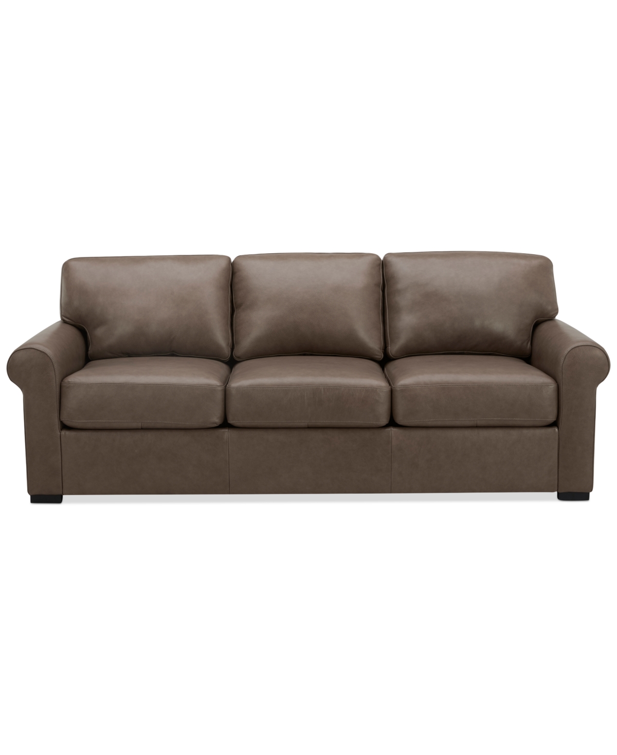 Macy's Radley 86" Leather Roll Arm Sofa, Exclusively At  In Taupe