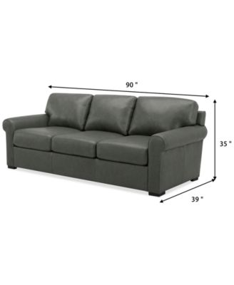 Radley Roll Arm 86" Leather Sofa