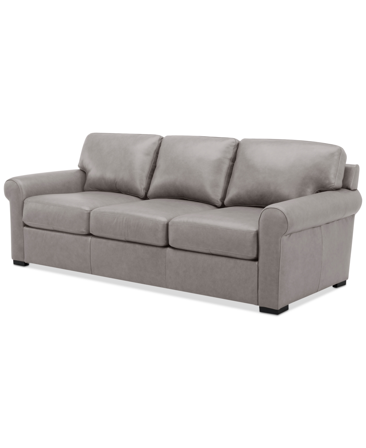 Macy's Radley 86" Leather Roll Arm Sofa, Exclusively At  In Ash