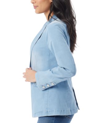 Women's Denim One-Button Blazer