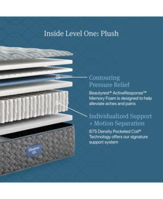 Level One 13.75" Plush Tight Top Mattress Set - Queen