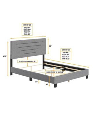 Cordoba Linen Upholstered Platform Bed Frame with Adjustable Headboard