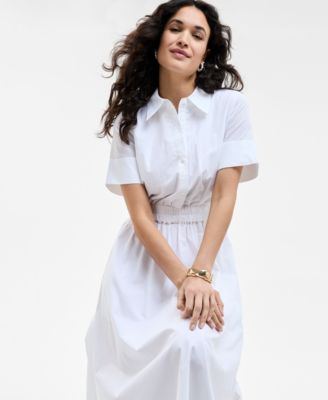 Women's Cotton Midi Shirtdress, Exclusively at Macy's