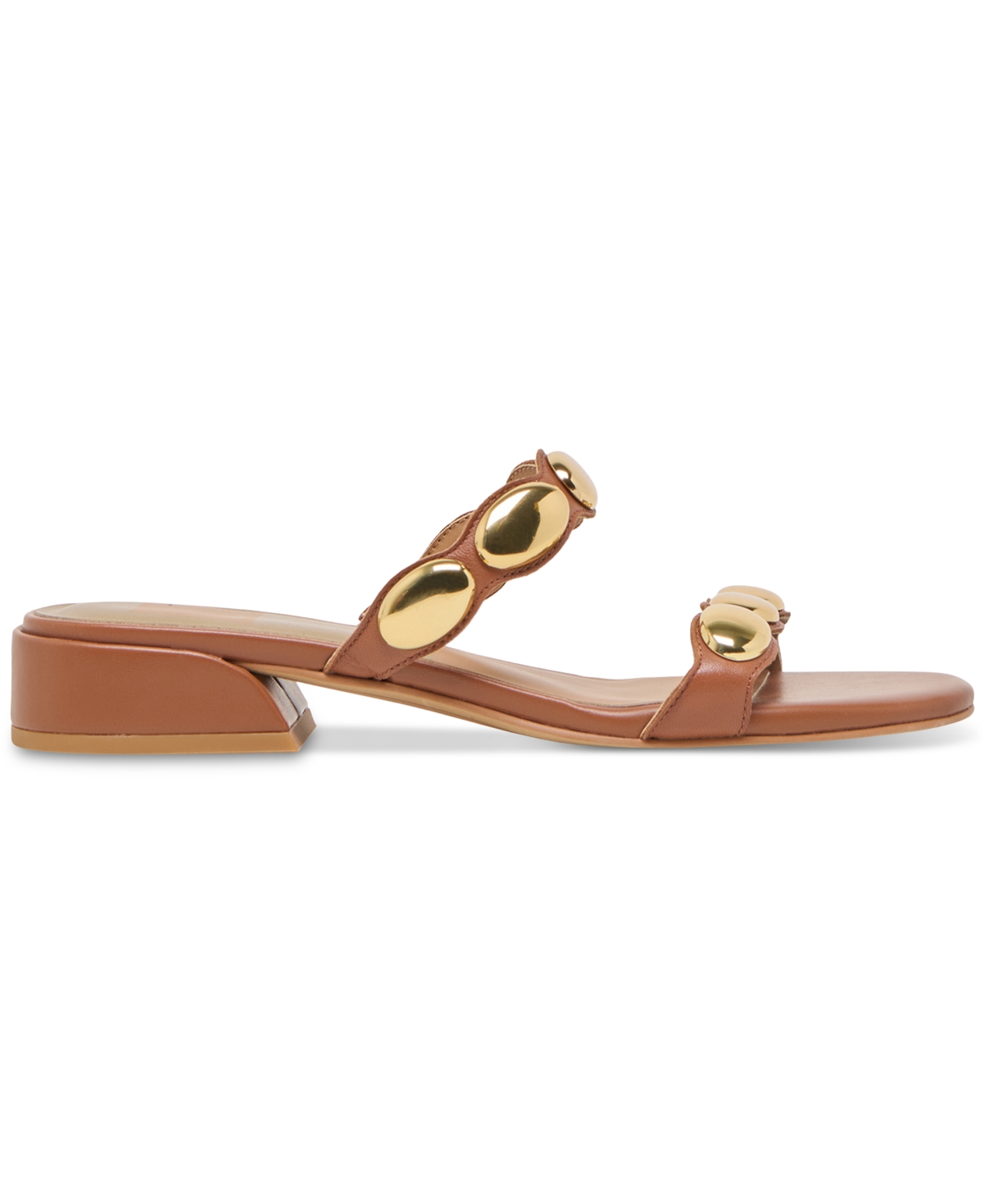 Dolce Vita Women's Fresco Embellished Double Band Slide Low Block Heel Dress Sandals