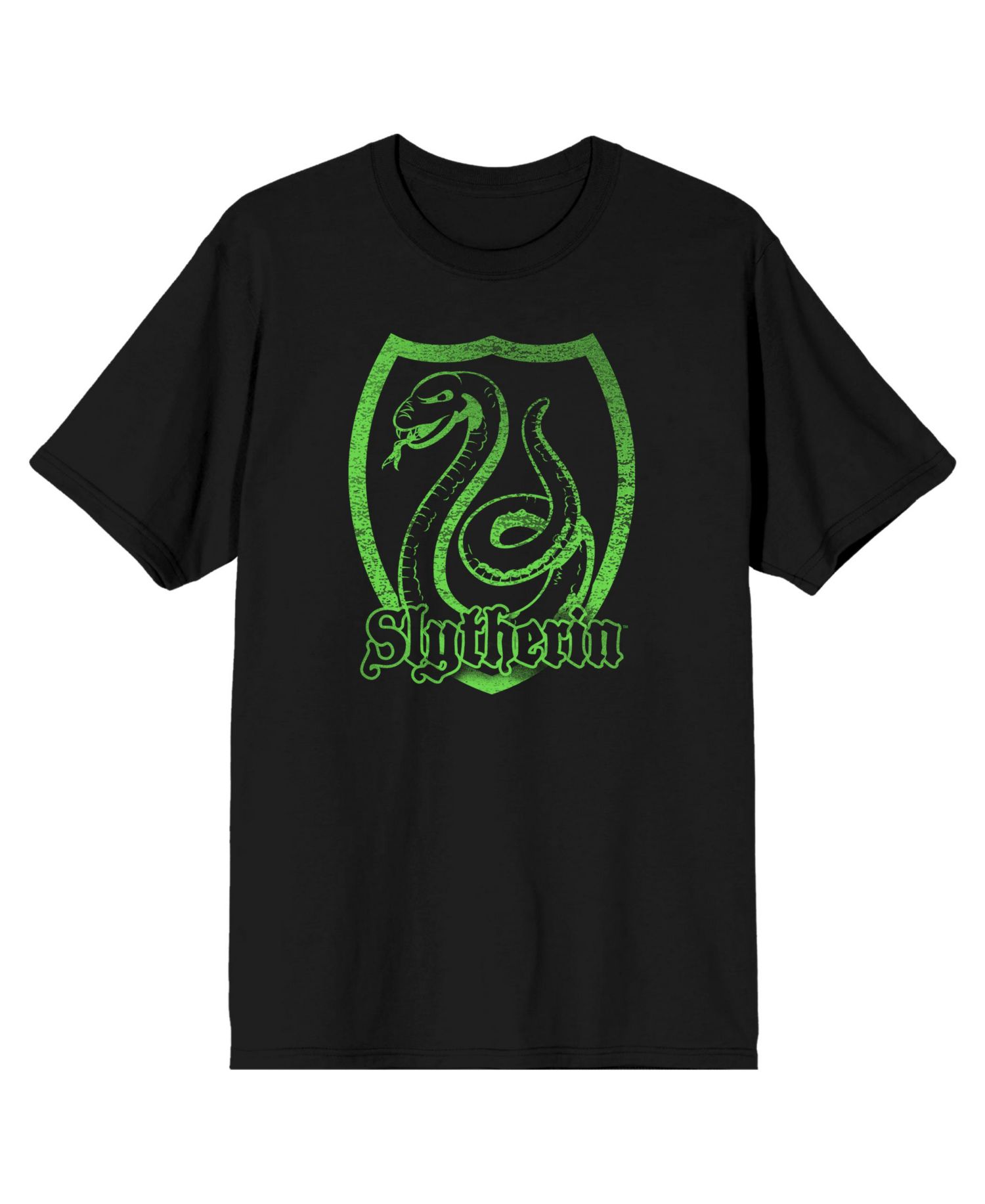 Men's Slytherin Logo Specialty Soft Hand Print Black Tee T-Shirt Shirt-3XLB