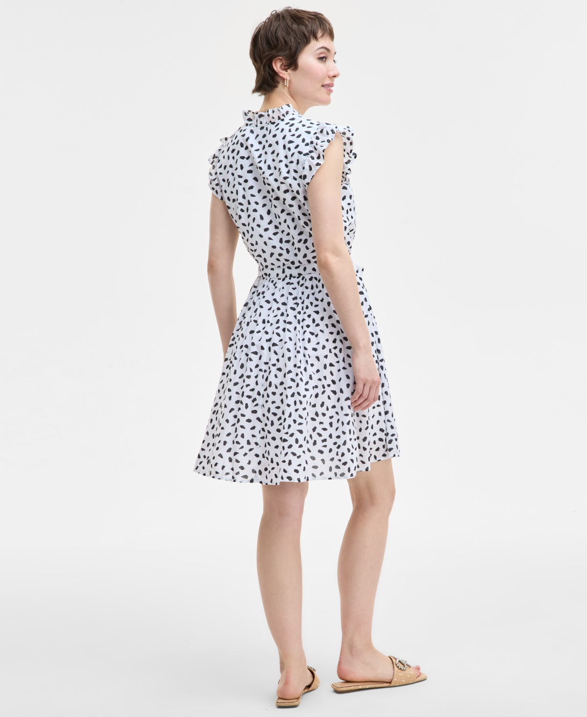 On 34th Women's V-neck Flutter-sleeve Mini Dress, Exclusively At Macy's In Bright White