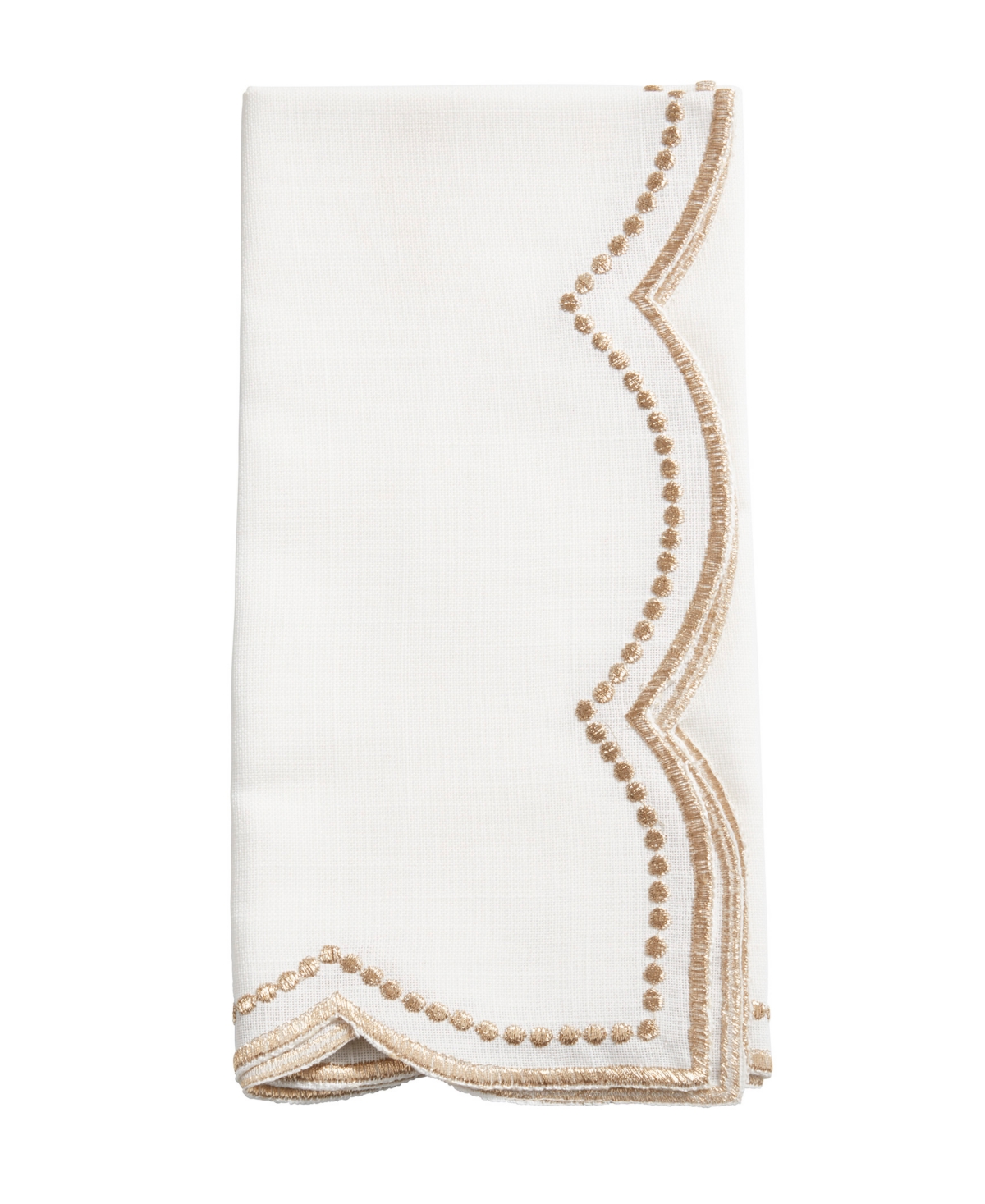 SARO LIFESTYLE EMBROIDERED POLKA DOT NAPKIN, SET OF 4 