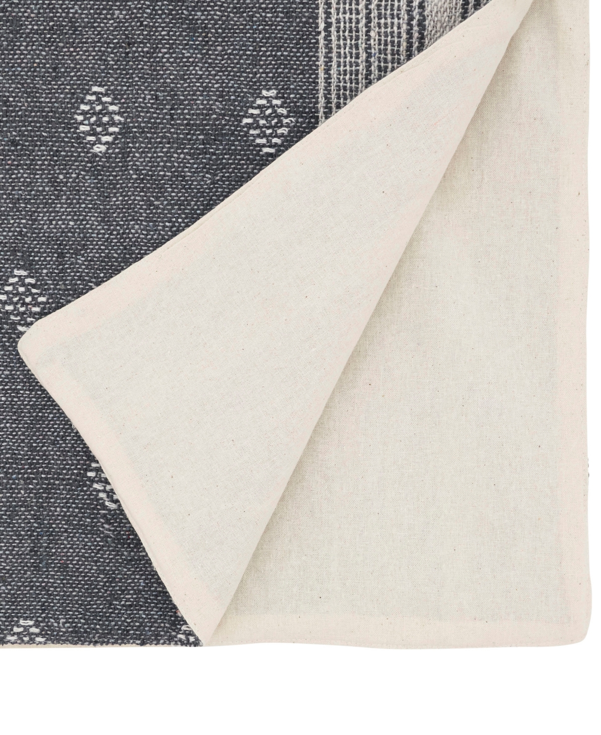 Saro Lifestyle Diamond Patterned Woven Stripe Table Runner, 16" X 72" In Gray
