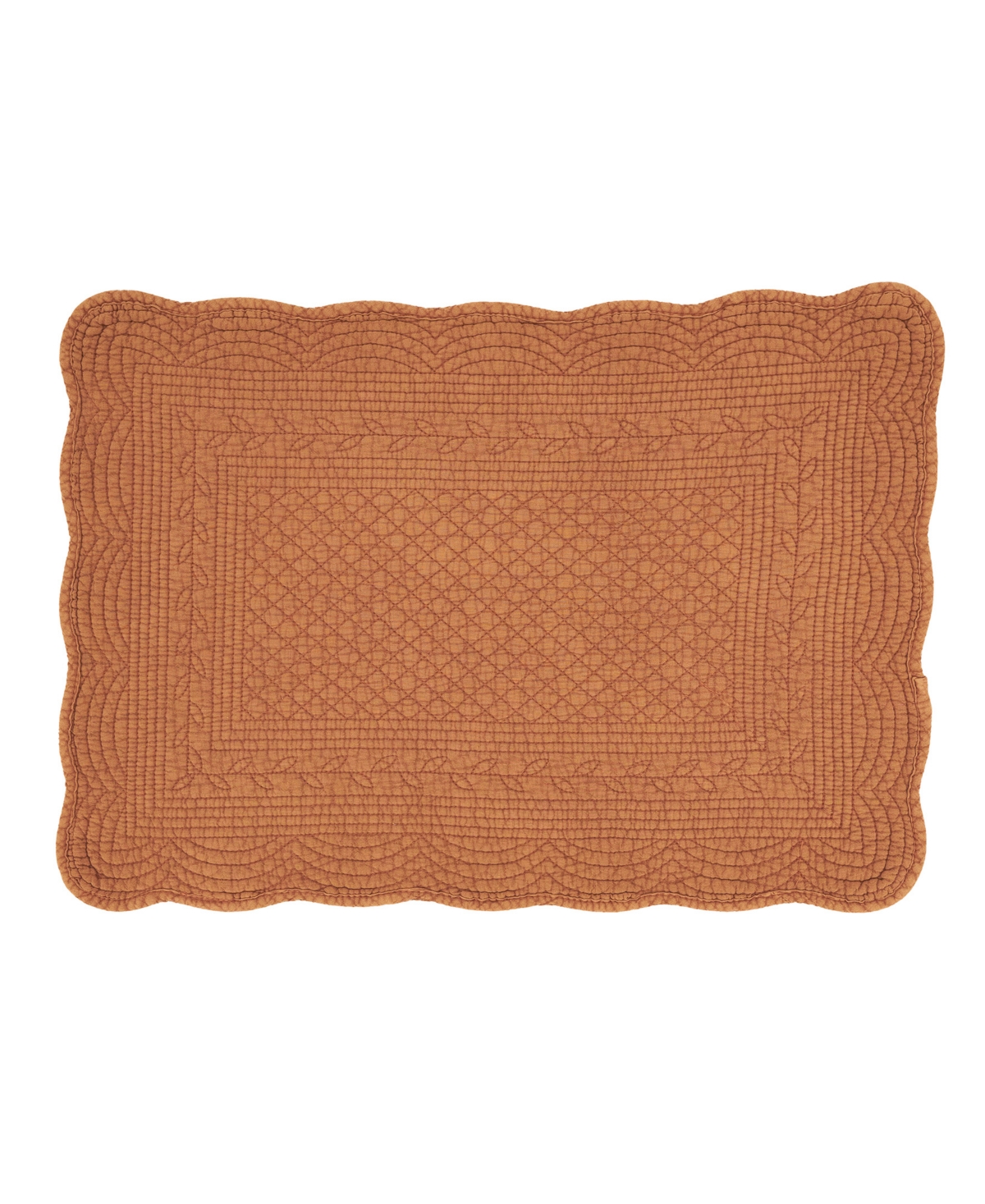 Saro Lifestyle Charming Quilted Placemat, Set Of 4 In Terracotta