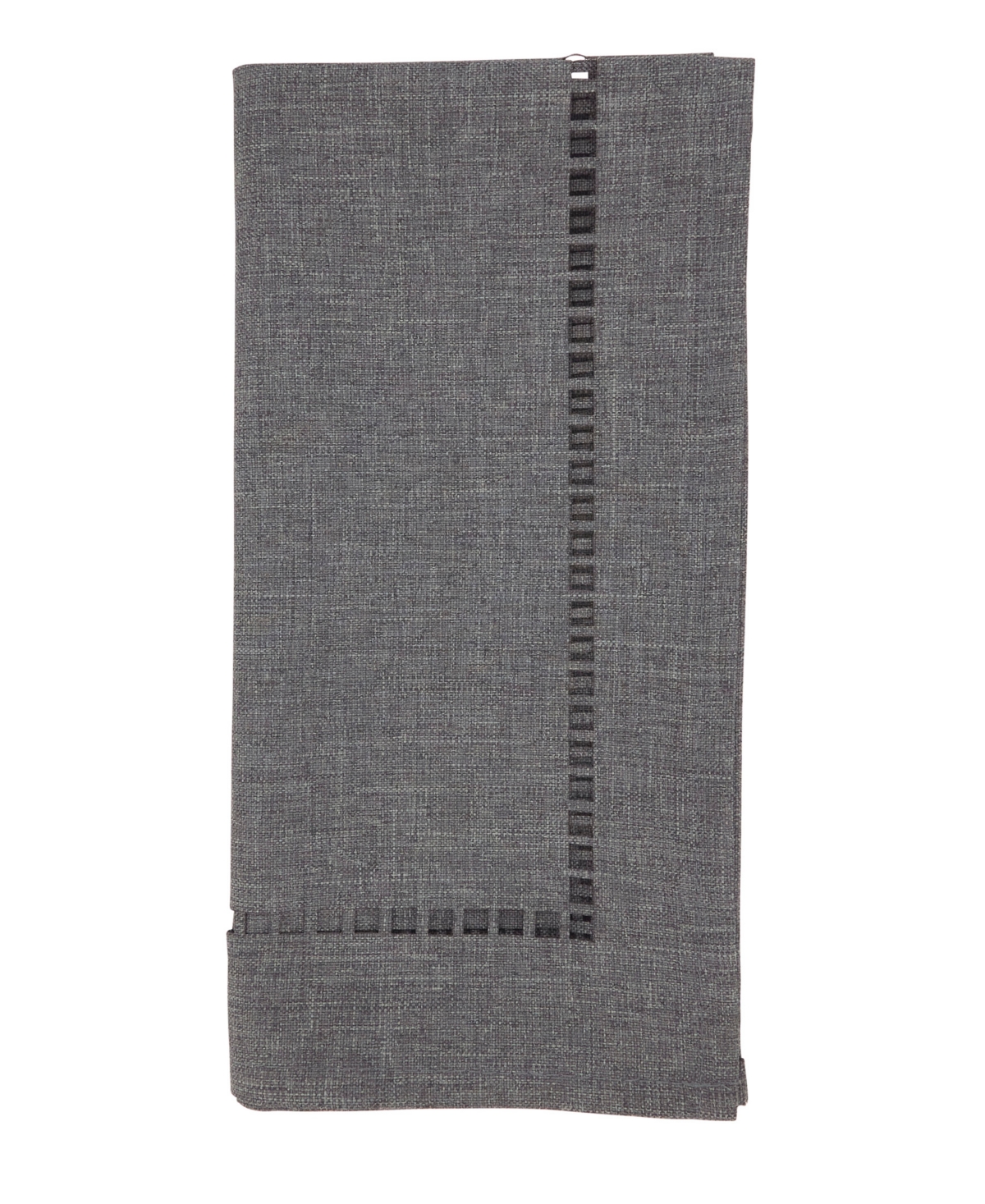 Saro Lifestyle Laser-cut Hemstitch Napkin, Set Of 4 In Charcoal