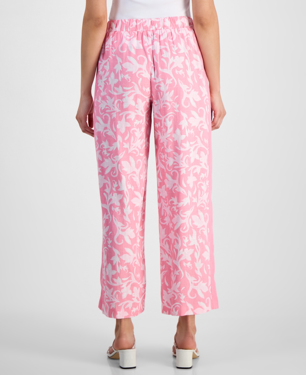 JM COLLECTION PETITE SIDE-PANEL PRINTED PULL-ON PANTS, EXCLUSIVELY AT MACY'S 
