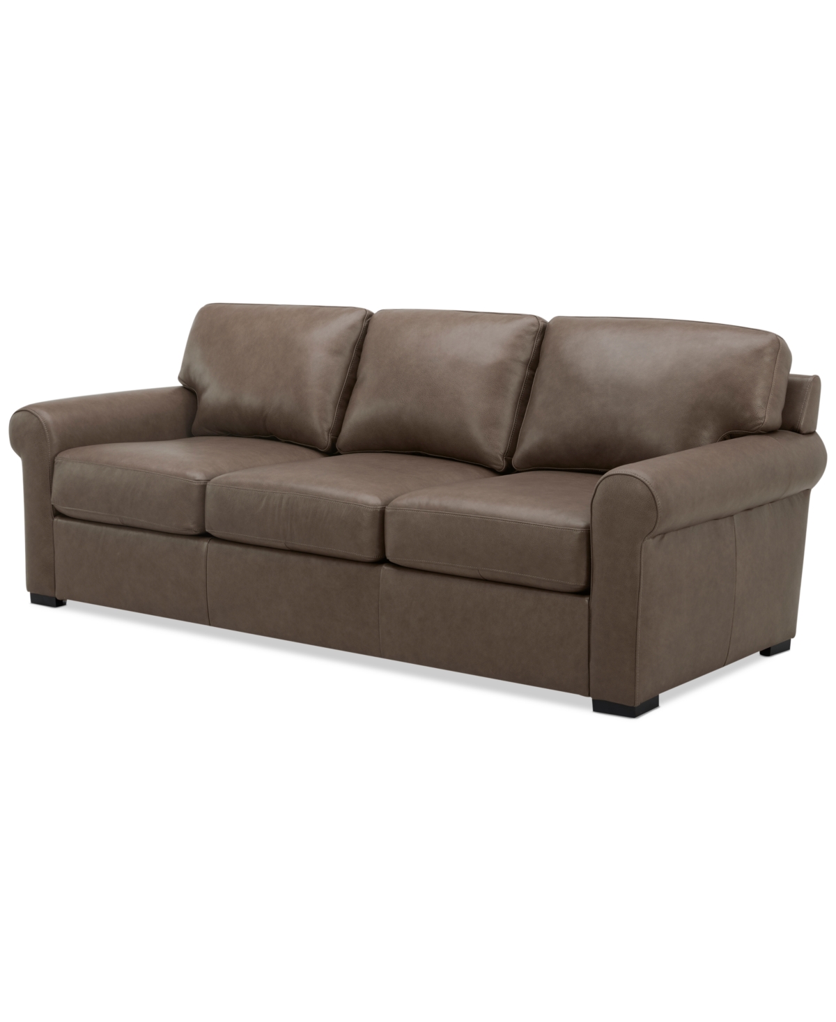 Macy's Radley 86" Leather Roll Arm Sofa, Exclusively At  In Taupe