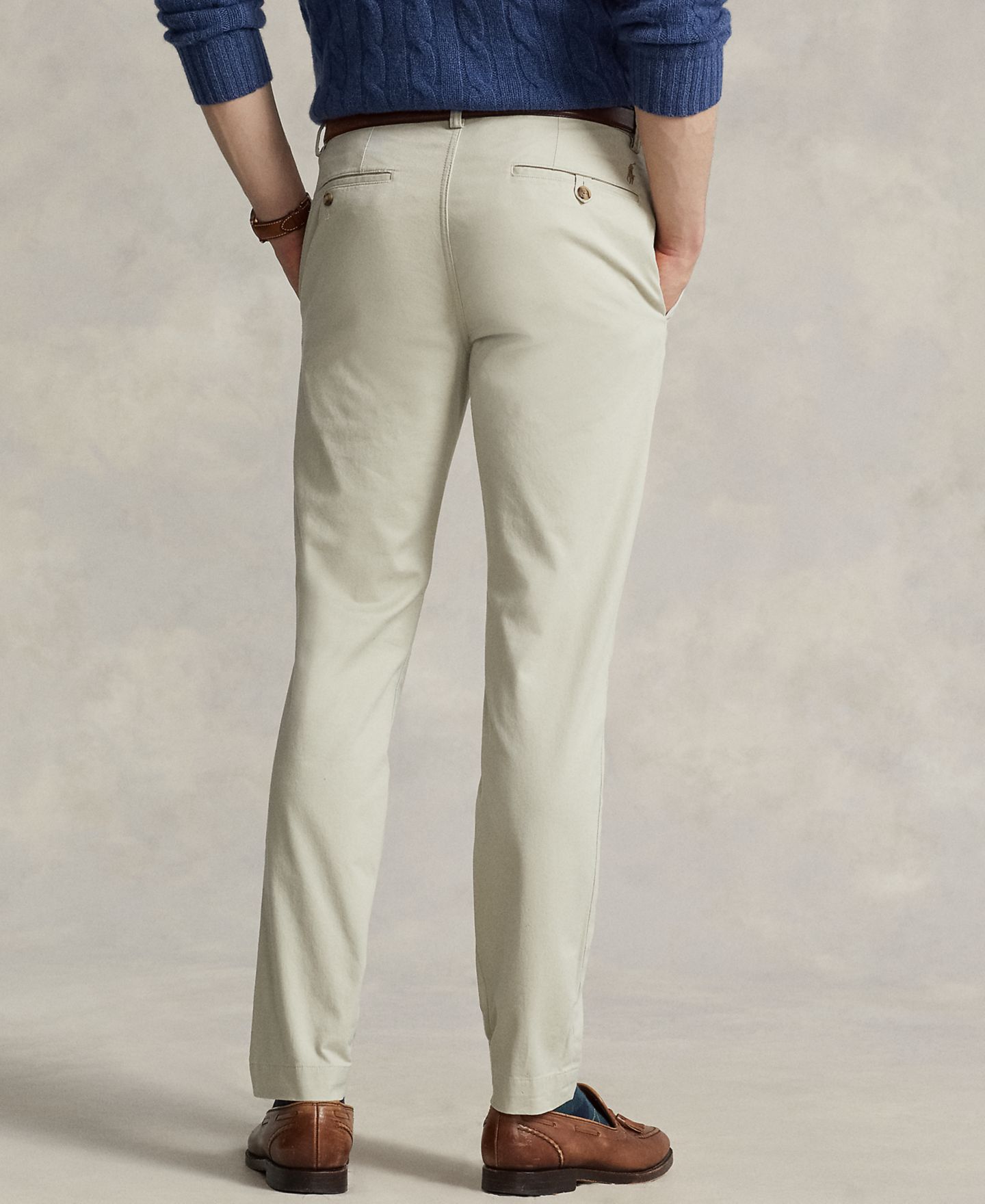 Мужские брюки Polo Ralph Lauren Slim-Fit Stretch Chino, цвет: Серо-бежевый — фото 8