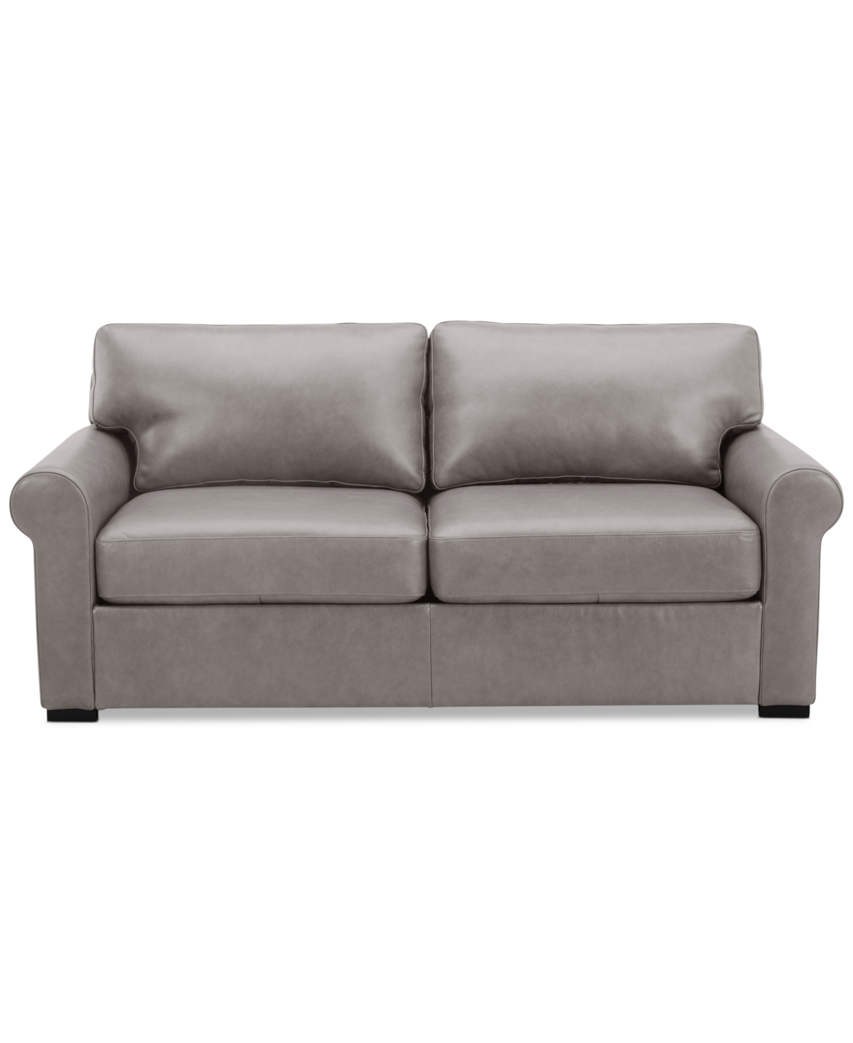 Macy's Radley 74" Leather Roll Arm Apartment Sofa, Exclusively At  In Ash