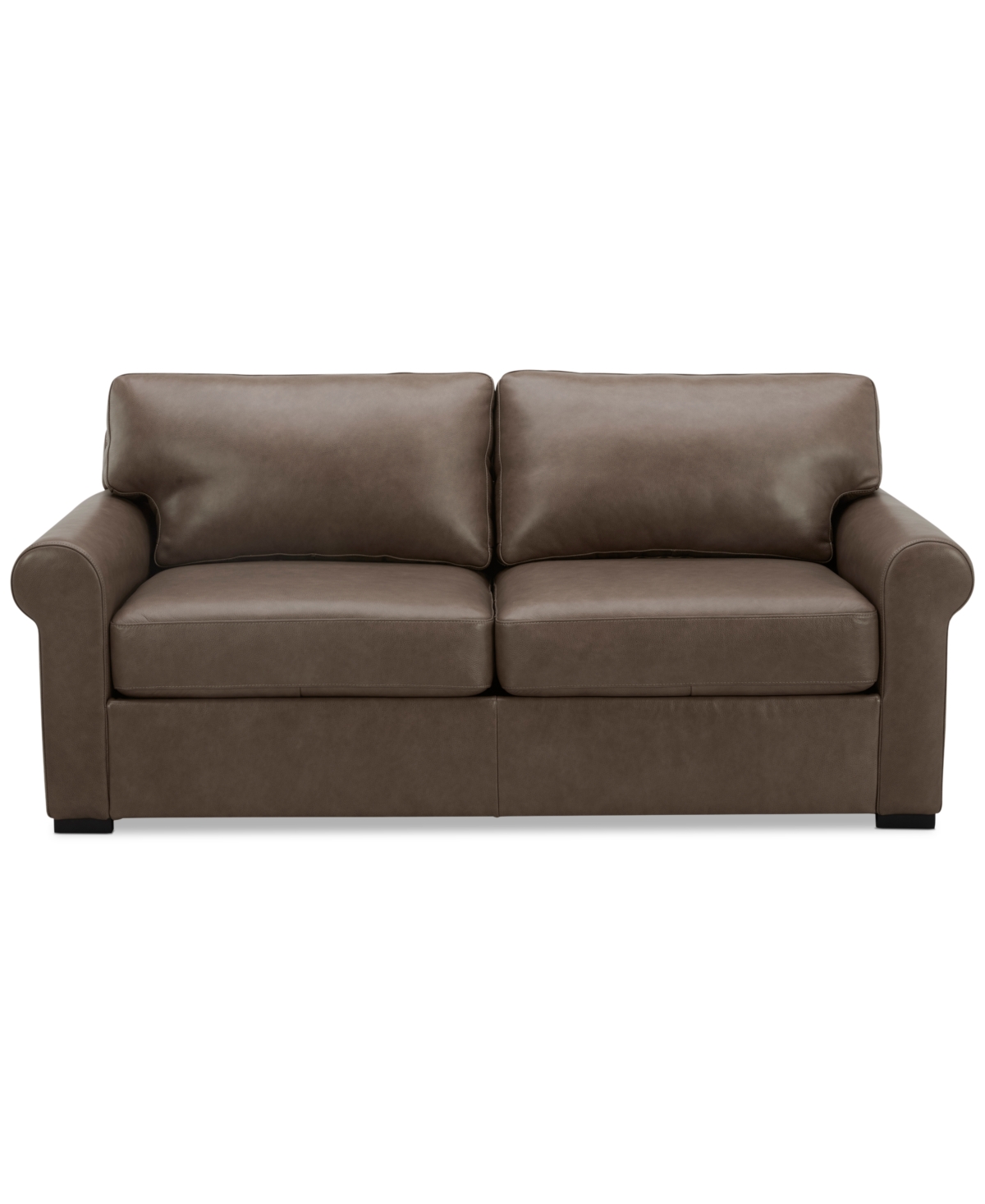 Macy's Radley 74" Leather Roll Arm Apartment Sofa, Exclusively At  In Taupe