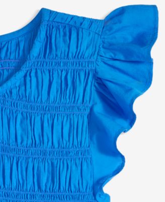 Women's Flutter-Sleeve Smocked Peplum Top, Exclusively at Macy's