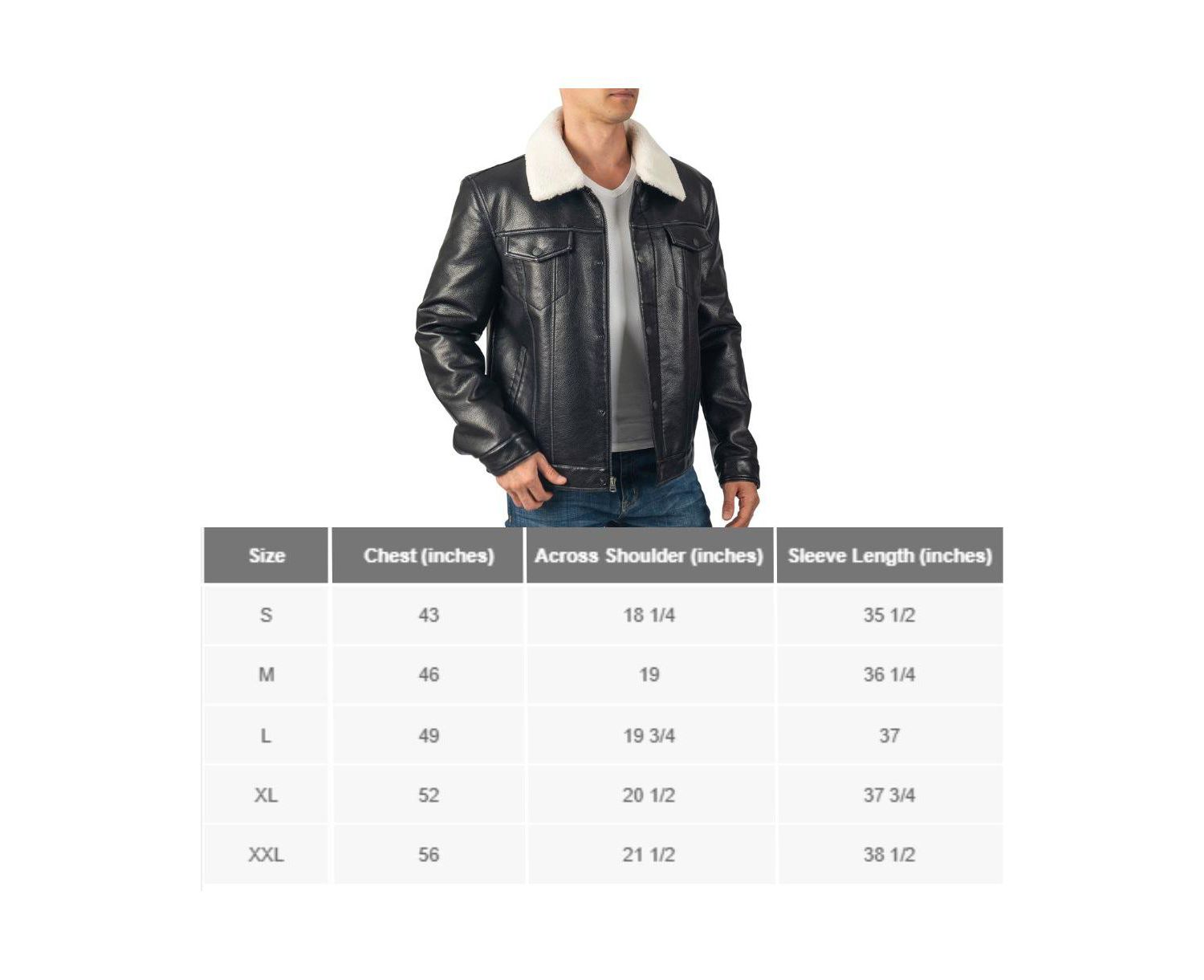 Men's Aaron Fitted Trucker Jacket Sherpa Collar Faux Leather Casual Coat