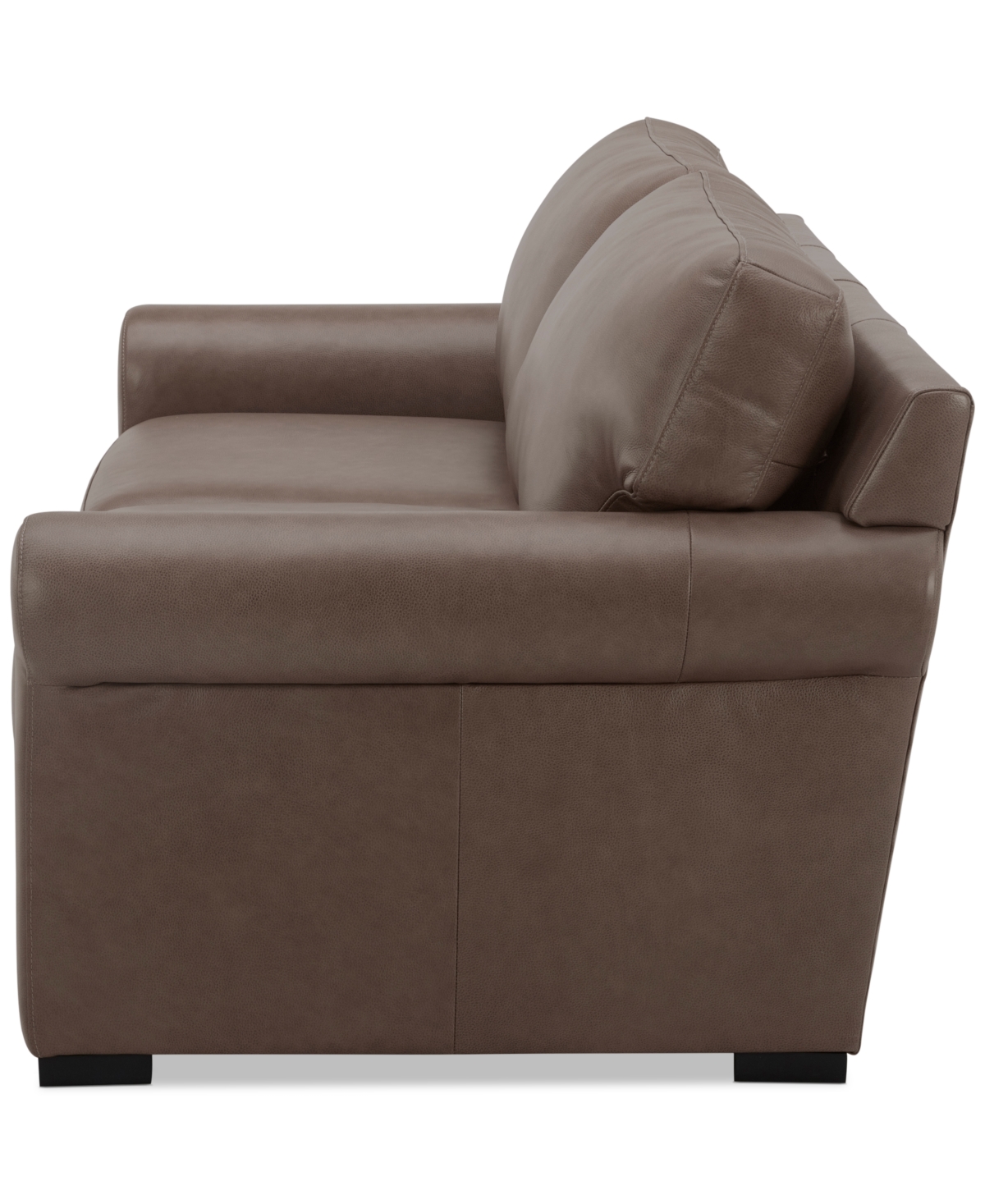 Macy's Radley 74" Leather Roll Arm Apartment Sofa, Exclusively At  In Medium Brown