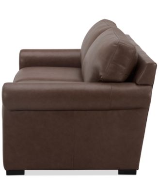 Radley Roll Arm 74" Leather Apartment Sofa