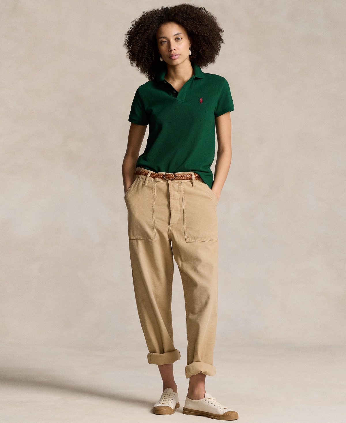 Polo Ralph Lauren Classic Fit Mesh Polo Shirt In College Green