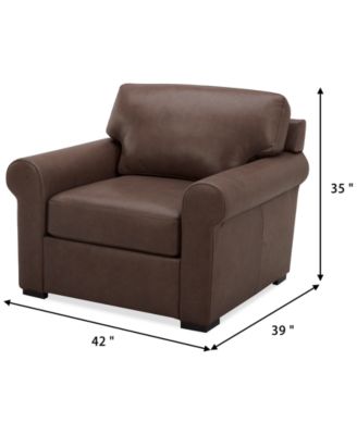Radley Roll Arm 38" Leather Chair, Exclusively at Macy's