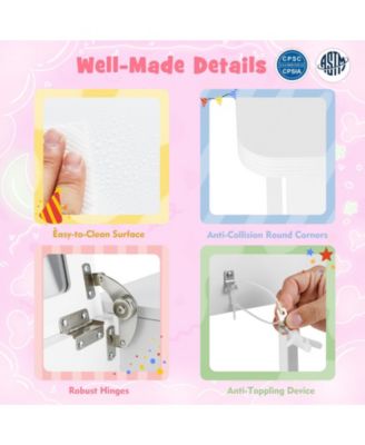 2-in-1 Kids Vanity Makeup Table and Chair Set with Flip-Top Mirror Fun and Stylish Dressing Set for Kids