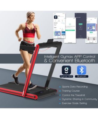 2-in-1 Folding Walking Pad Treadmill with Dual LED Display