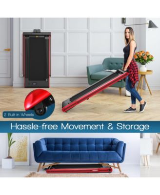 2-in-1 Folding Walking Pad Treadmill with Dual LED Display