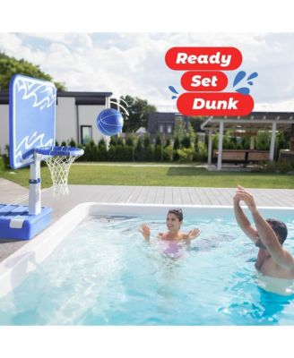 Pool Basketball Hoop 33”x25”x54” – Revolutionary Water Base and Storage System, Large Backboard, Pool Toys Basketball Game with 4 Adjustable Height, 2 Balls & Air Pump for Swimming Pool