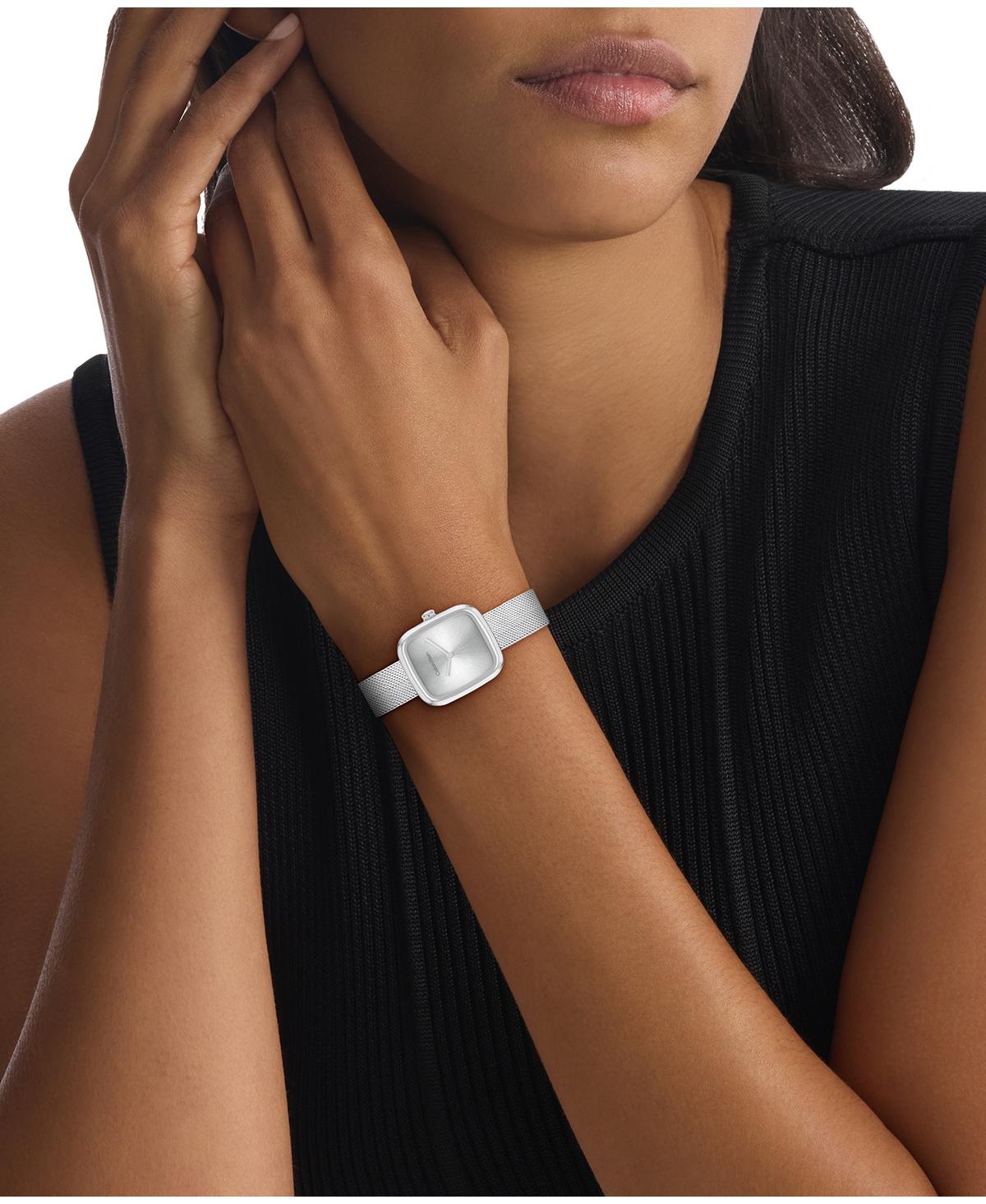 Calvin Klein Women's Adore Silver Tone Stainless Steel Mesh Bracelet Watch, 30mm