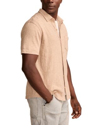 Men's Linen Short Sleeve Button Down Shirt