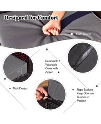 9PCS Furniture Set w/ 32'' Fire Pit Table 50,000 BTU Square Propane Fire Pit Patio