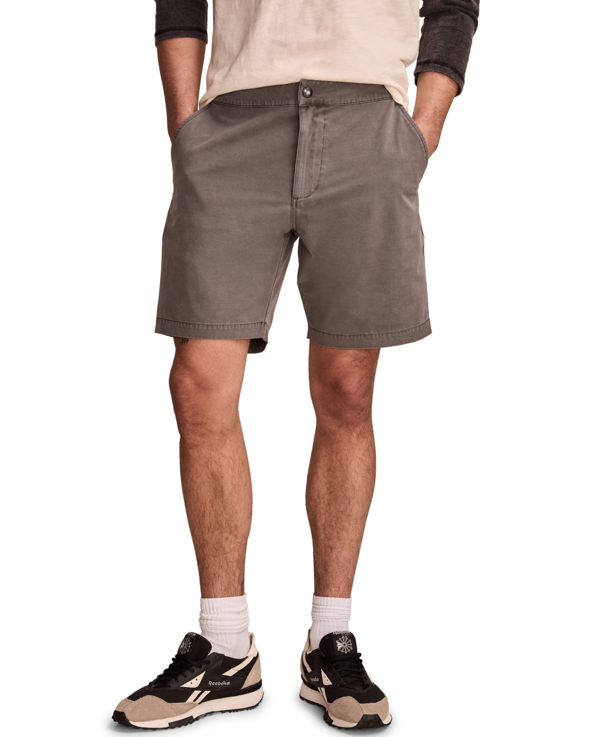 Lucky Brand Adventure Flat Front Stretch Shorts In Multi