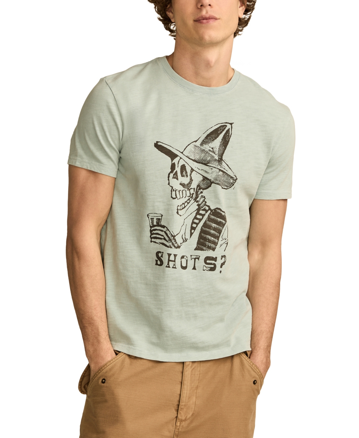 Men's Shots Skeleton Short Sleeve T-shirt - Gray mist