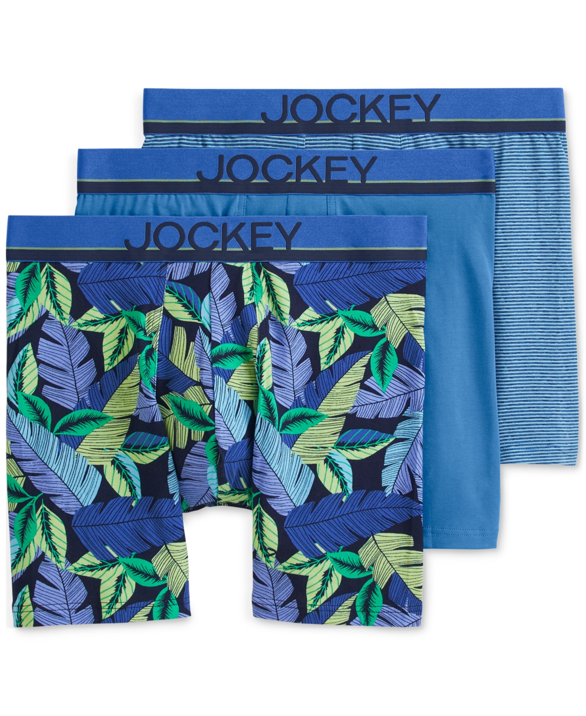 Men's 3pk. True Style Logo Boxer Briefs - Fanning Flora/true Blue/frolic Stripe