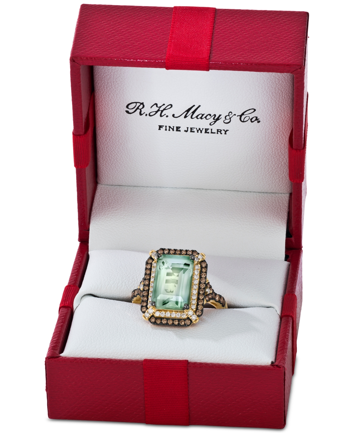 Le Vian Deep Sea Blue Topaz (3-7/8 Ct. T.w.) & Diamond (5/8 Ct. T.w.) Double Halo Ring In 14k Rose Gold (als In Green Quartz,yellow Gold