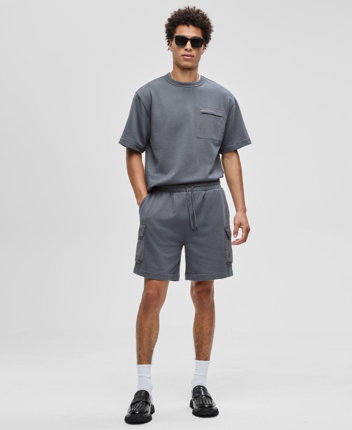 Мужские 7-дюймовые французские махровые шорты-карго обычного кроя с принтом, эксклюзивно в Macy's