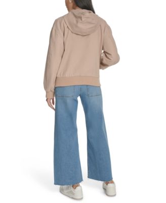 Women's Relaxed Hooded Bomber Jacket