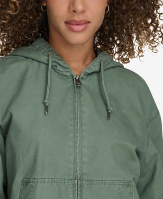 Women's Relaxed Hooded Bomber Jacket