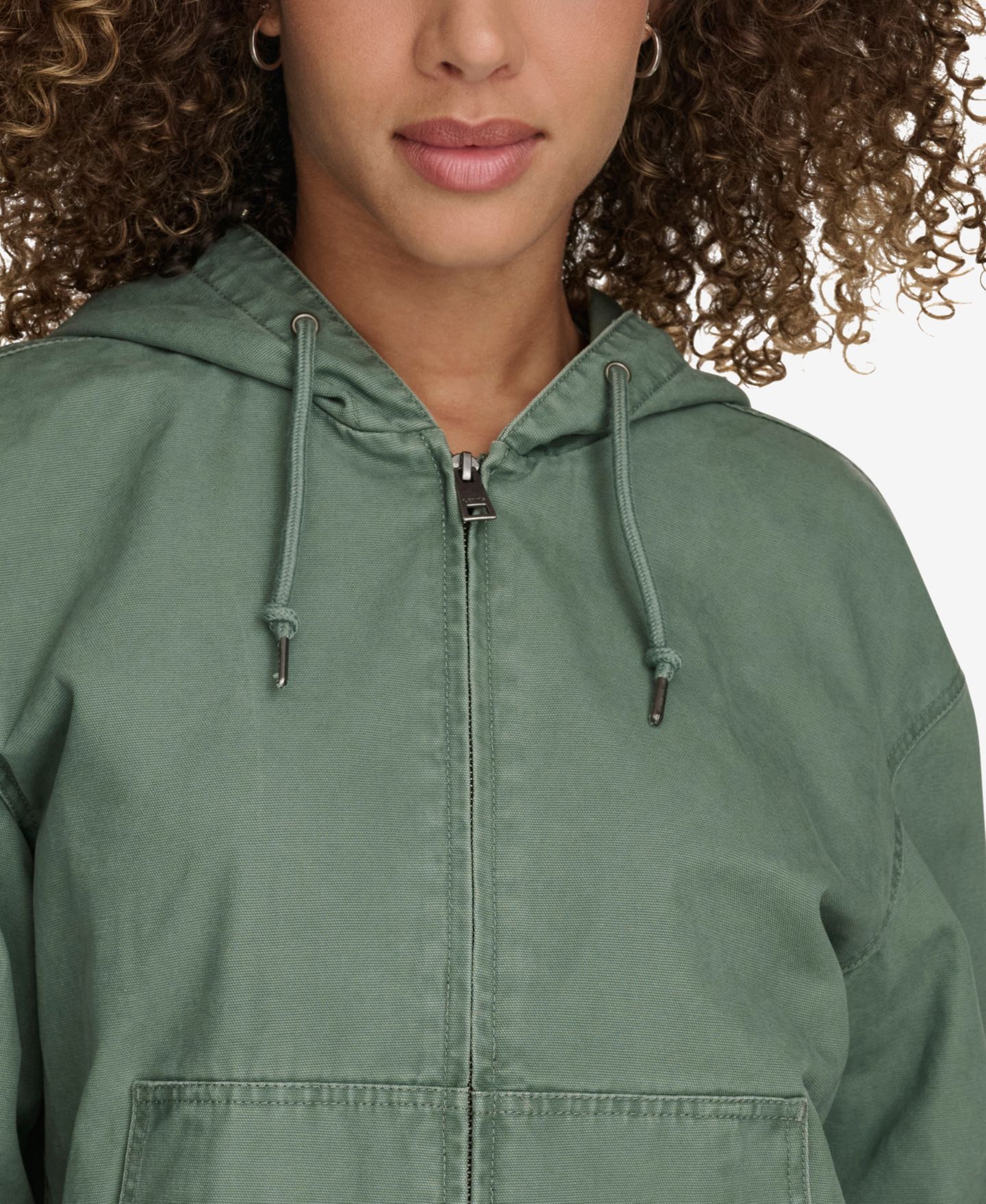 Женская куртка Levi's Relaxed Hooded Bomber, цвет: Зелёный — фото 6