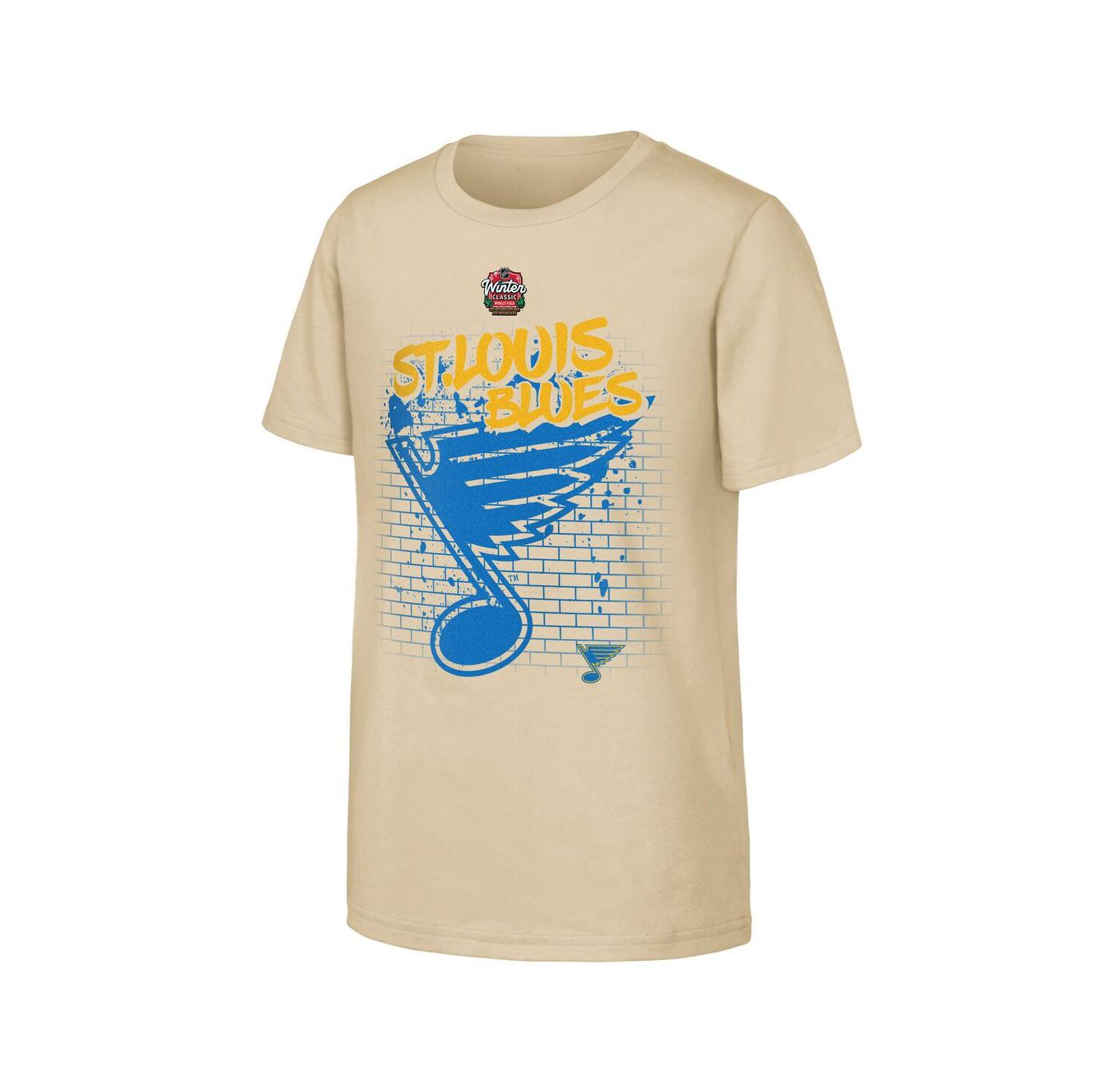 Big Boys and Girls Tan St. Louis Blues 2025 NHL Winter Classic Street Art T-Shirt