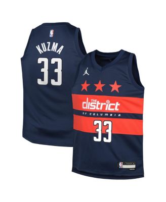 Jordan - Big Boys and Girls Kyle Kuzma Navy Washington Wizards Swingman Jersey - Statement Edition