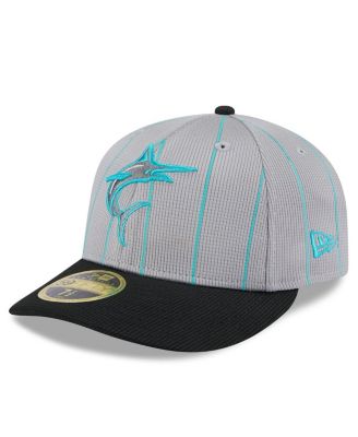 New Era - Men's Gray/Black Miami Marlins 2025 Batting Practice Low 59FIFTY Fitted Hat
