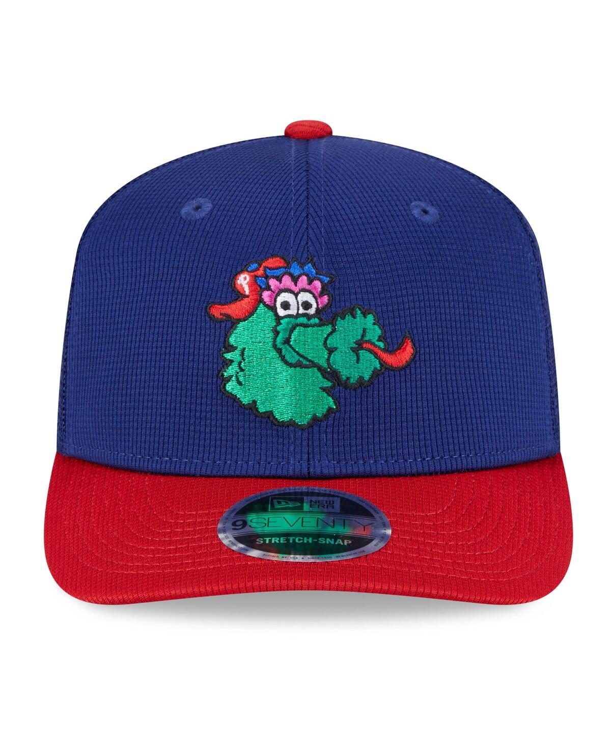 NEW ERA MEN'S ROYAL/RED PHILADELPHIA PHILLIES 2025 BATTING PRACTICE 9SEVENTY STRETCH-SNAP TRUCKER HAT 