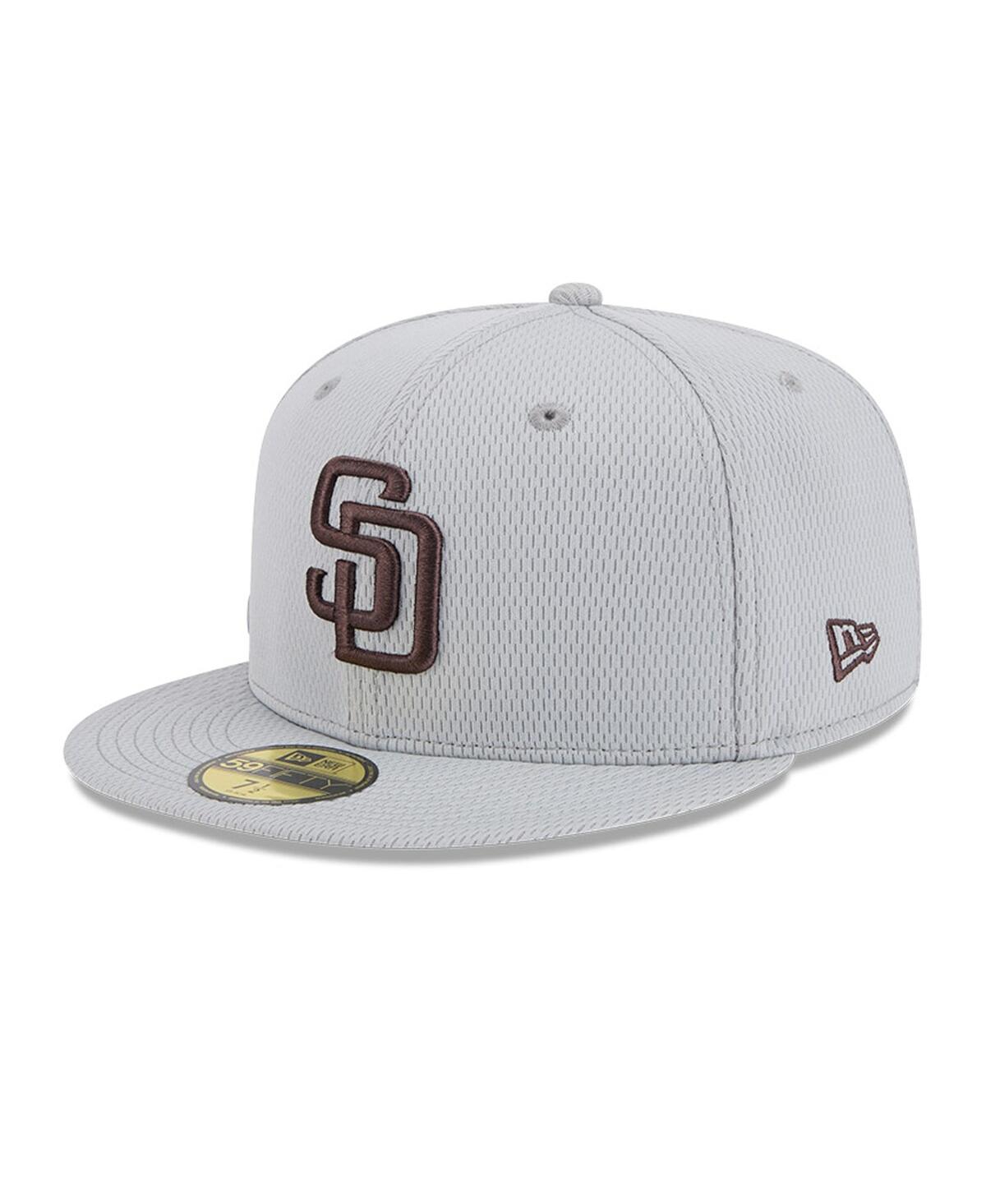 NEW ERA MEN'S GRAY SAN DIEGO PADRES 2025 MLB CLUBHOUSE 59FIFTY FITTED HAT 