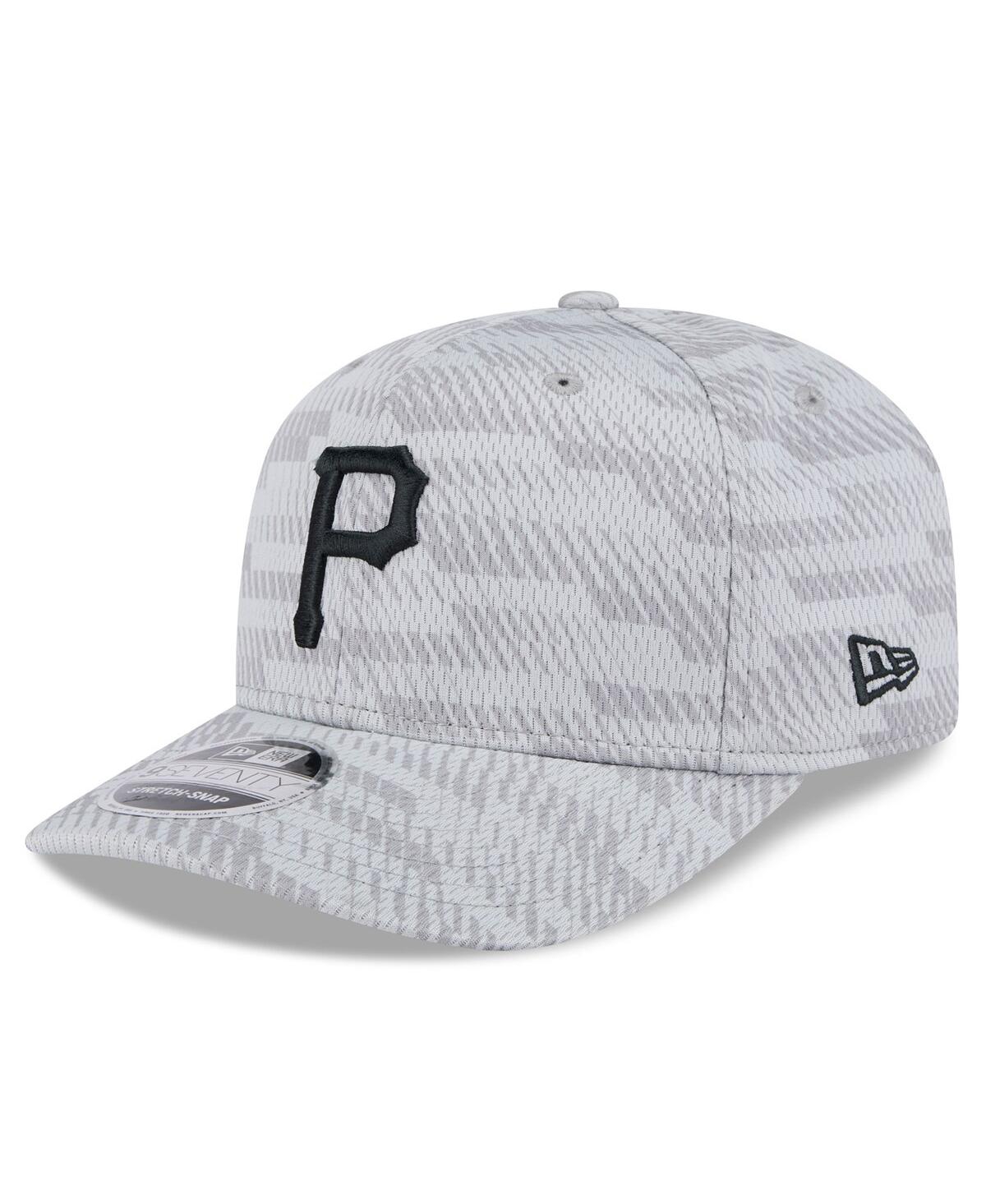 NEW ERA MEN'S GRAY PITTSBURGH PIRATES 2025 MLB CLUBHOUSE 9SEVENTY STRETCH-SNAP HAT 