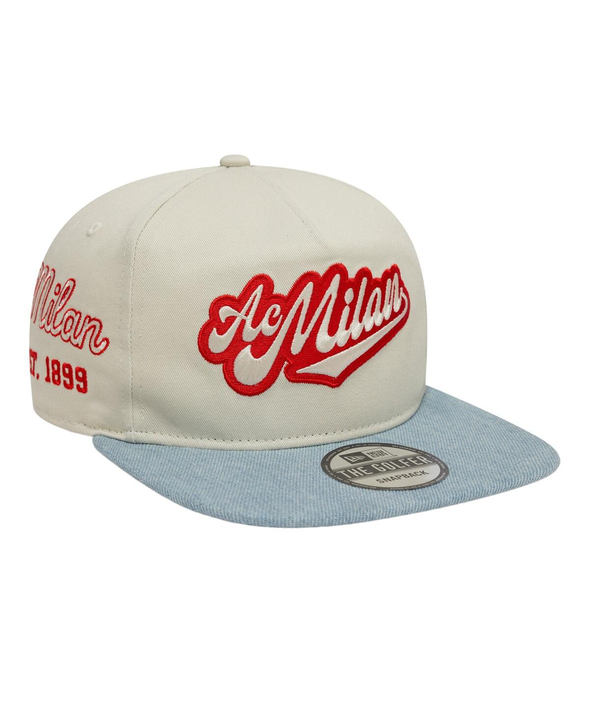 NEW ERA MEN'S TAN AC MILAN DENIM GOLFER SNAPBACK HAT 