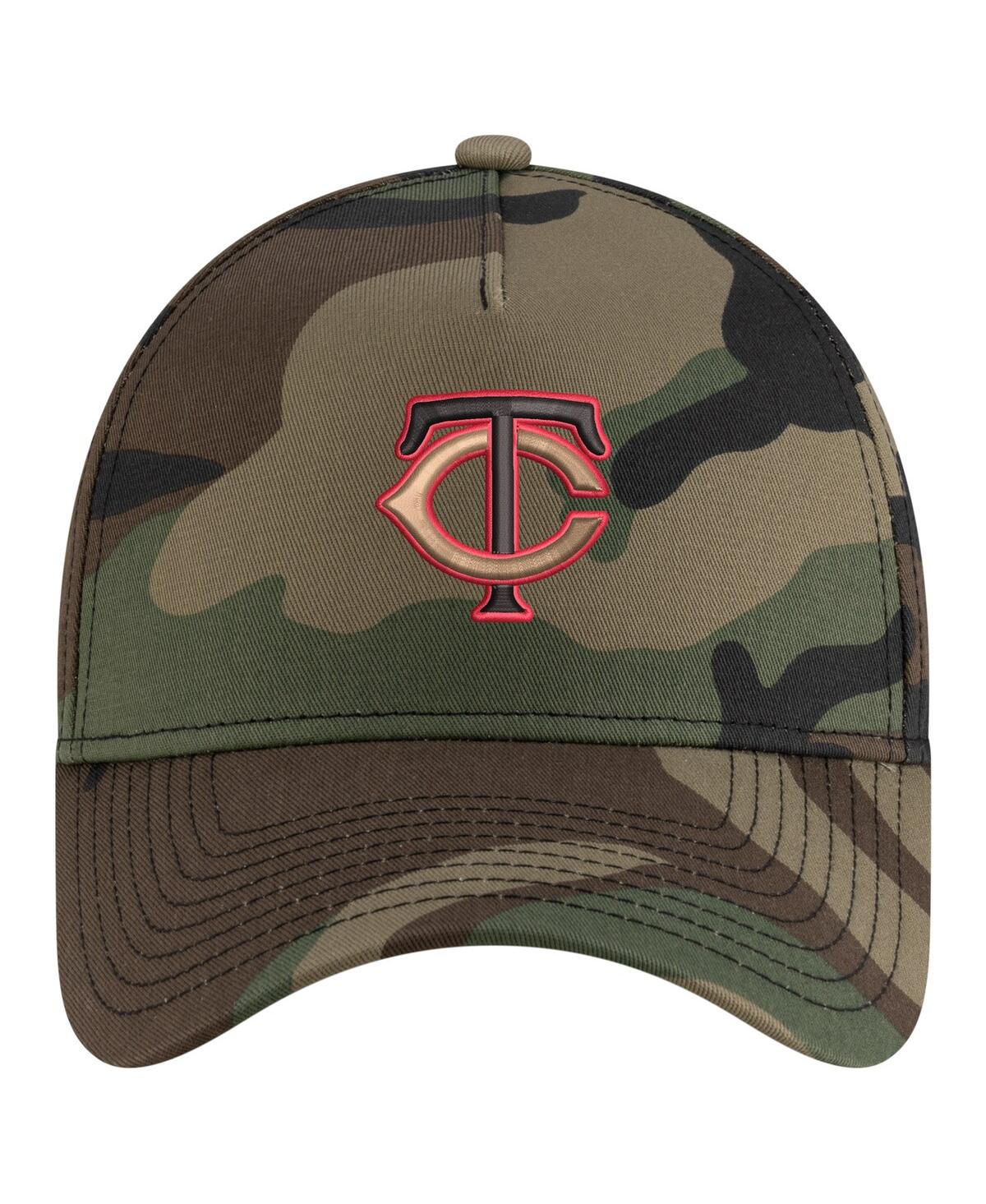 New Era Men's Camo Minnesota Twins Woodland Team Pop 9forty A-frame Adjustable Hat In Camo